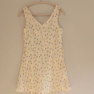 SHEIN Cream Floral Mini Dress